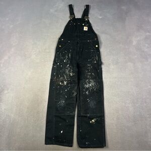 Carhartt Black Overalls with Artistic Splatter